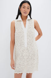 Tan Lace Sleeveless Collier Dress
